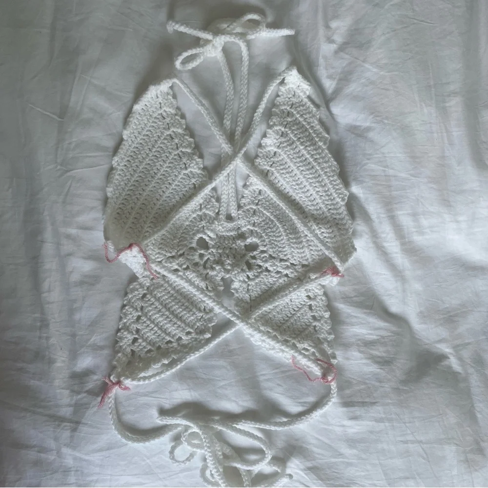 Crochet Butterfly Top – White